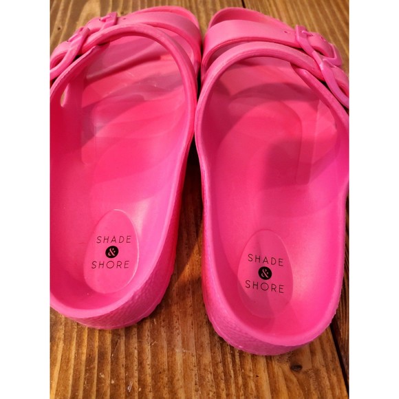 Shade & Shore Pink Sandals Slides Size 8 - Picture 4 of 6